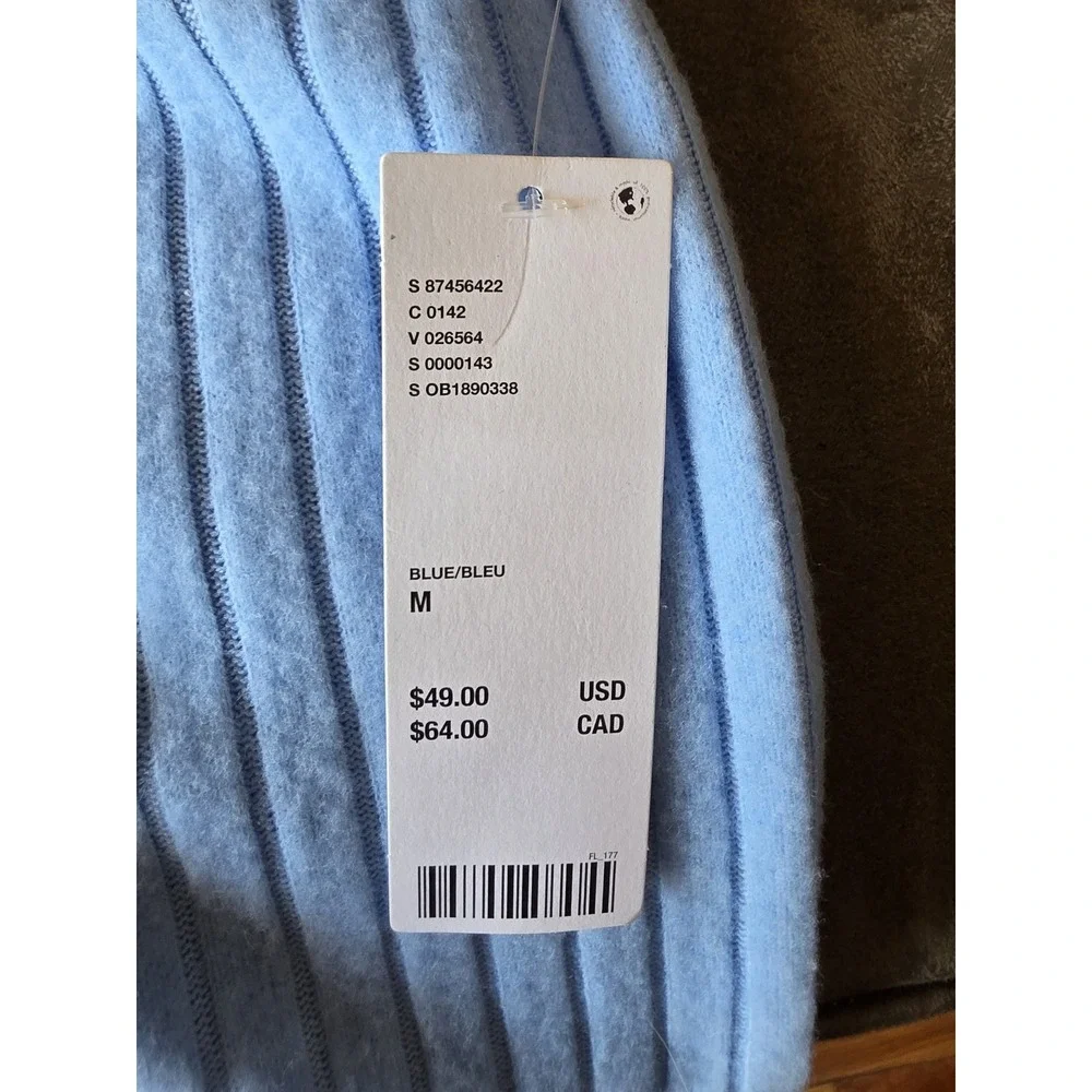NWT Out From Under Maxi Skirt Size M Blue Ribbed Midi Long Stretch Pencil